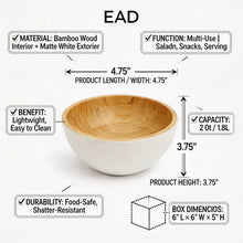 Bamboo Interior Serving Bowl - White