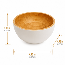 Bamboo Interior Serving Bowl - White