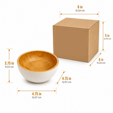 Bamboo Interior Serving Bowl - White