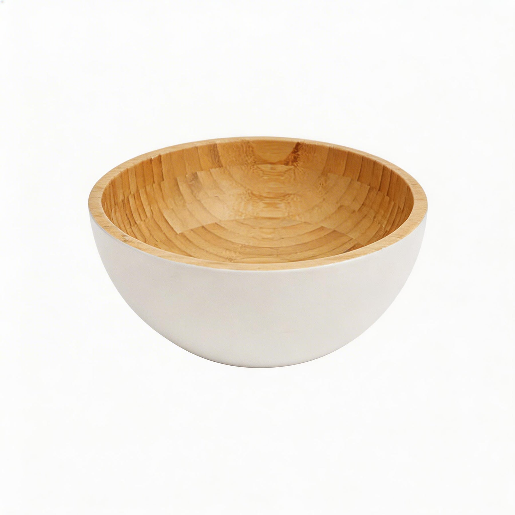 Bamboo Interior Serving Bowl - White