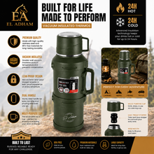 Green Vacuum Insulated Thermos Flask - 2000ML