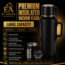Black Vacuum Insulated Thermos Flask - 2500ML