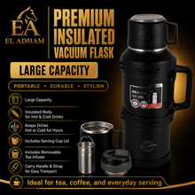 Black Vacuum Insulated Thermos Flask - 2500ML