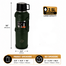 Green Vacuum Insulated Thermos Flask - 2500ML