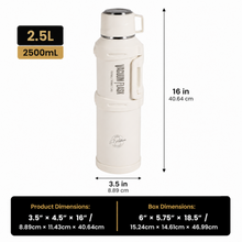 White Vacuum Insulated Thermos Flask - 2500ML