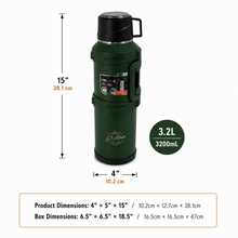 Green Vacuum Insulated Thermos Flask - 3200ML