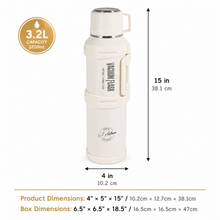 White Vacuum Insulated Thermos Flask - 3200ML
