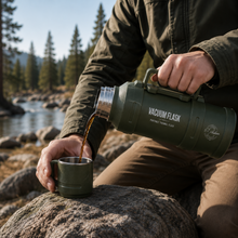 4L Vacuum Insulated Thermos Flask with Cup and Carry Handle, Green