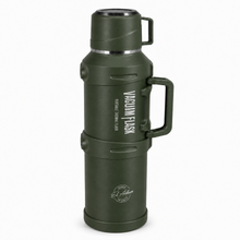 4L Vacuum Insulated Thermos Flask with Cup and Carry Handle, Green