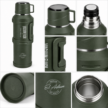 4L Vacuum Insulated Thermos Flask with Cup and Carry Handle, Green