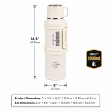 White Vacuum Insulated Thermos Flask - 4000ML
