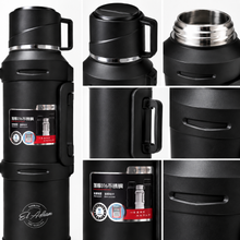 El Adham 5L Black Vacuum Insulated Thermos Flask with Cup and Carry Handle