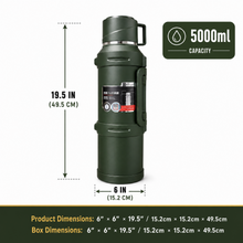 Green Vacuum Insulated Thermos Flask - 5000ML