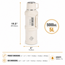 White Vacuum Insulated Thermos Flask - 5000ML