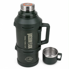 El Adham 2000ML Green Vacuum Insulated Flask with Intelligent Temperature Display, Carry Handle and Cup Lid