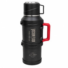 El Adham 2500ML Black Intelligent Temperature Display Vacuum Flask with Red Carry Handle and Handled Lid