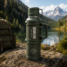 El Adham 2500ML Green Intelligent Temperature Display Vacuum Flask with Carry Handle and Handled Lid
