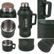 El Adham 2500ML Green Intelligent Temperature Display Vacuum Flask with Carry Handle and Handled Lid