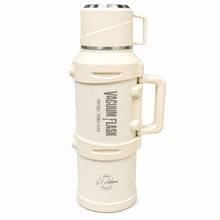 El Adham 4000ML White Vacuum Insulated Flask with Intelligent Temperature Display, Carry Handle and Cup Lid