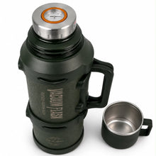 El Adham 5000ML Green Vacuum Insulated Flask with Intelligent Temperature Display, Carry Handle and Cup Lid