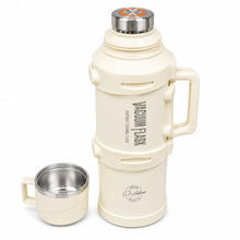El Adham 5000ML White Vacuum Insulated Flask with Intelligent Temperature Display, Carry Handle and Cup Lid