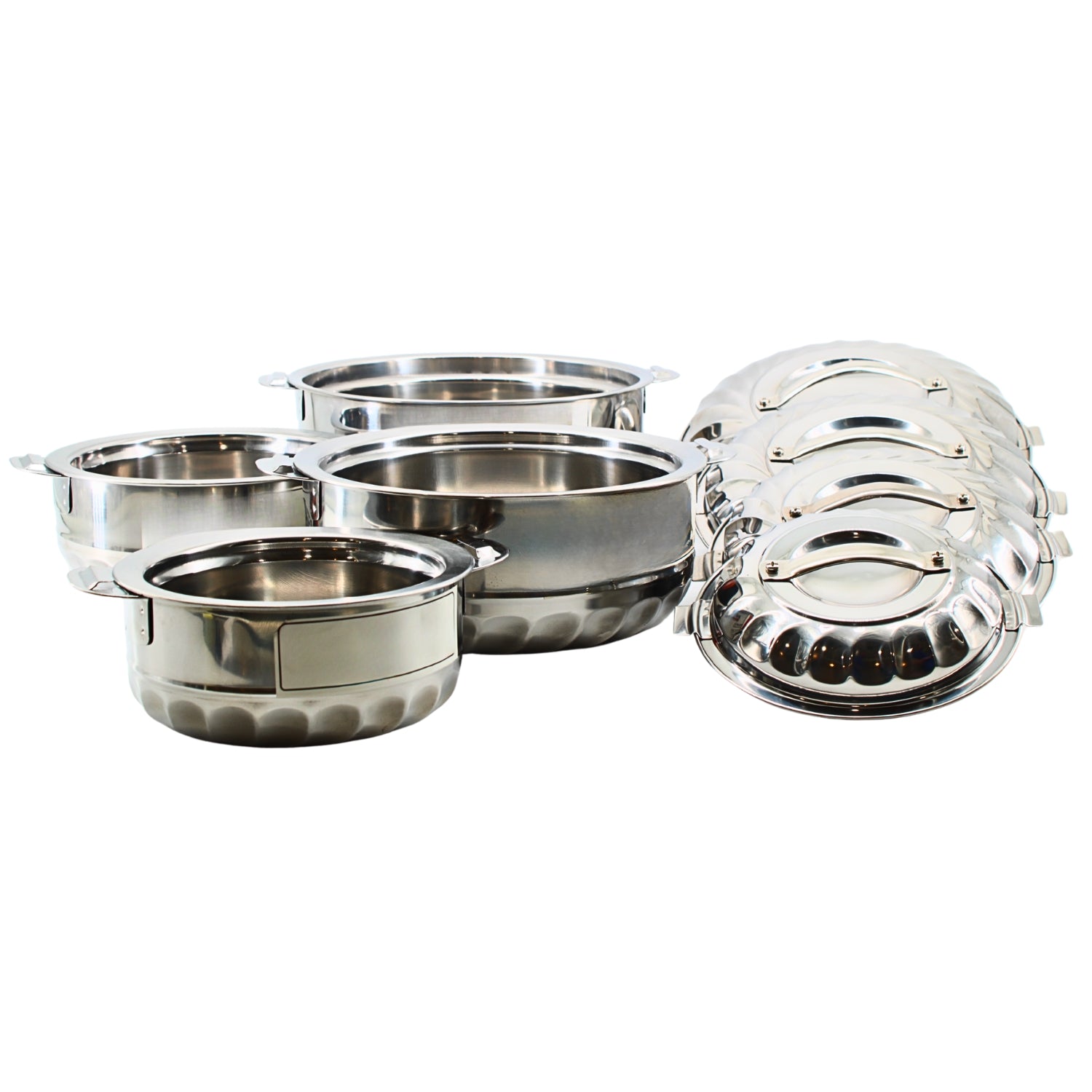 Set of 4 Stainless Steel Casserole Hot Pots – S/M/L/XL | www.eladhamdist.com