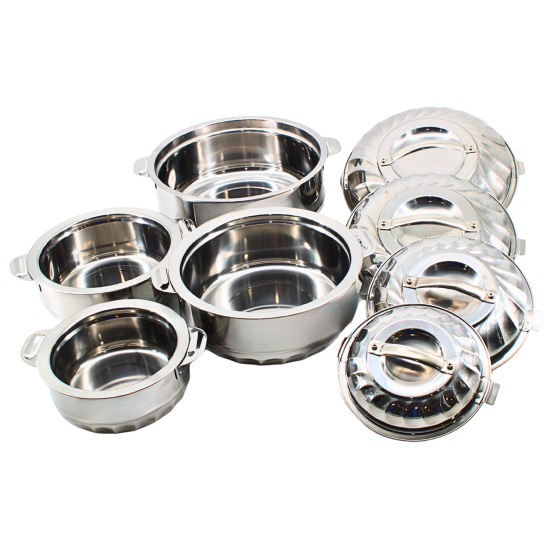 Set of 4 Stainless Steel Casserole Hot Pots – S/M/L/XL | www.eladhamdist.com