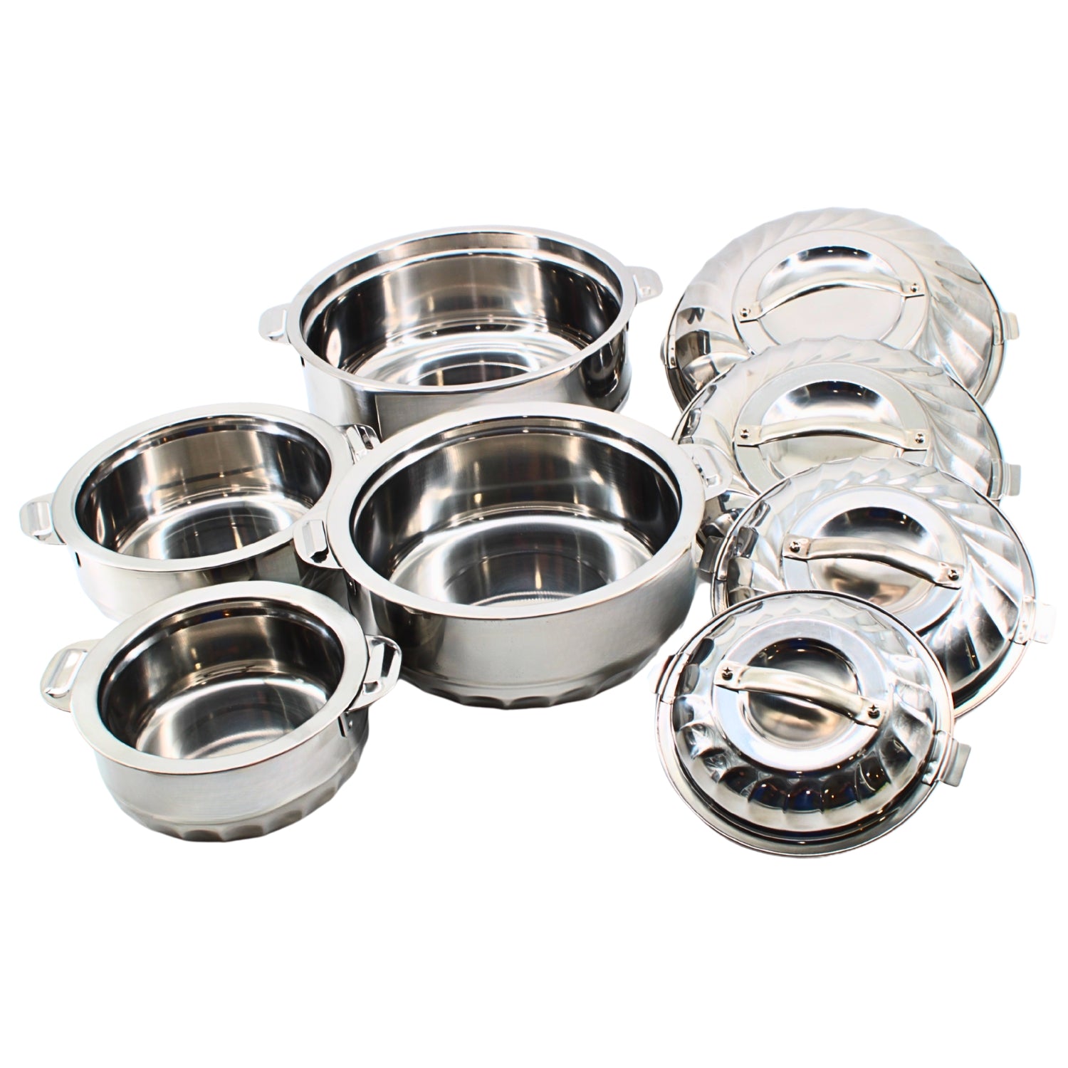 Set of 4 Stainless Steel Casserole Hot Pots – S/M/L/XL | www.eladhamdist.com