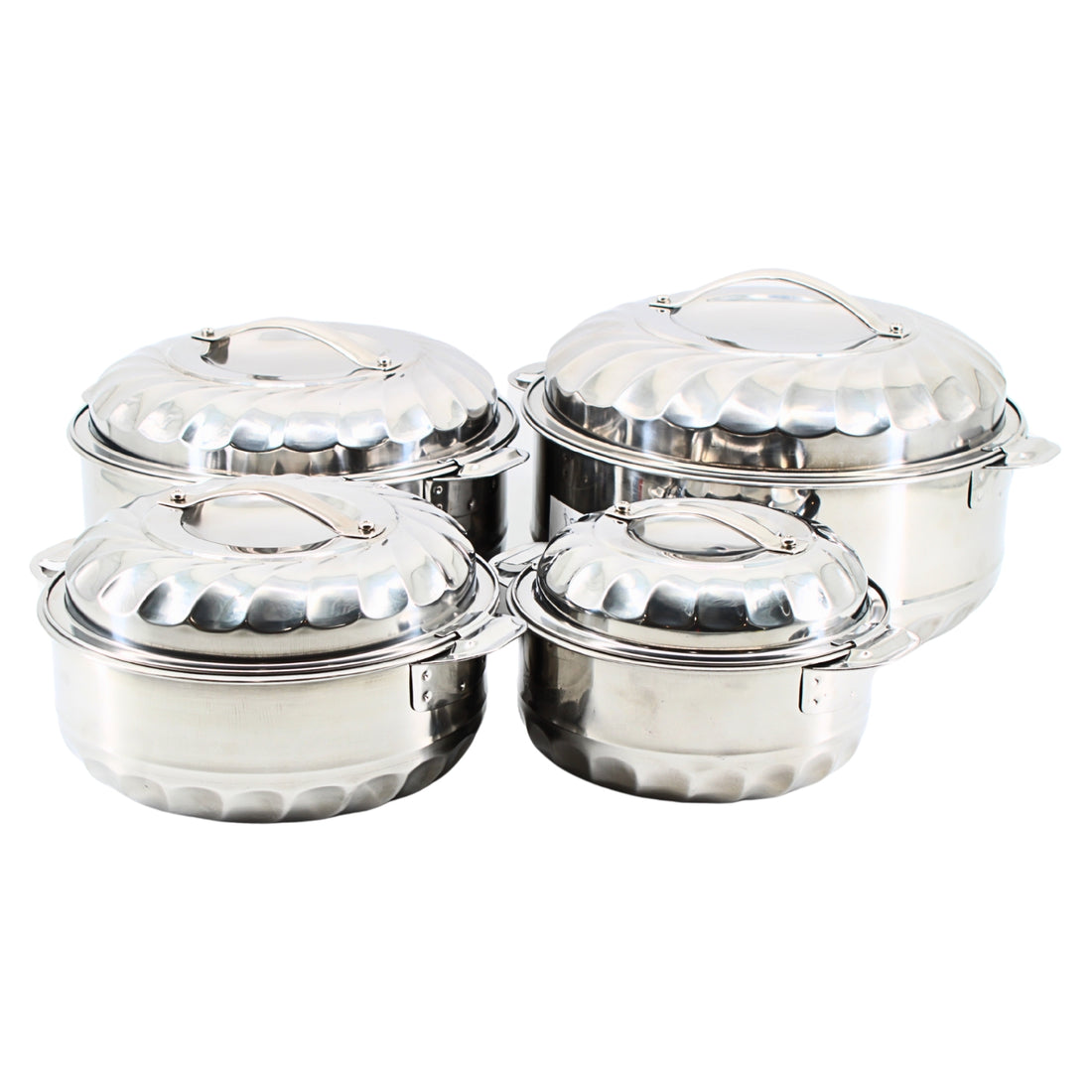 Set of 4 Stainless Steel Casserole Hot Pots – S/M/L/XL | www.eladhamdist.com