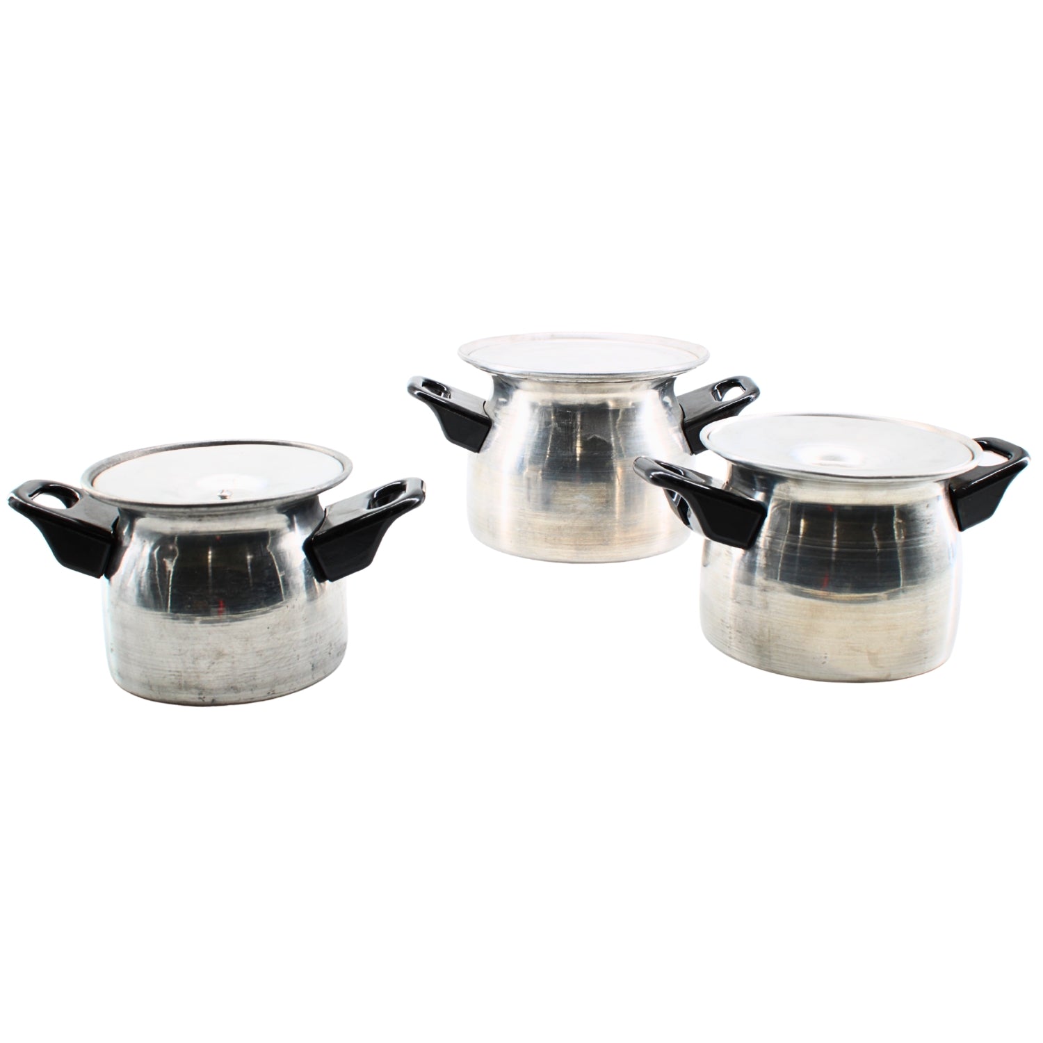 Set of 3 Aluminum Dual Handle Stock Pots with Lid – S/M/L | www.eladhamdist.com