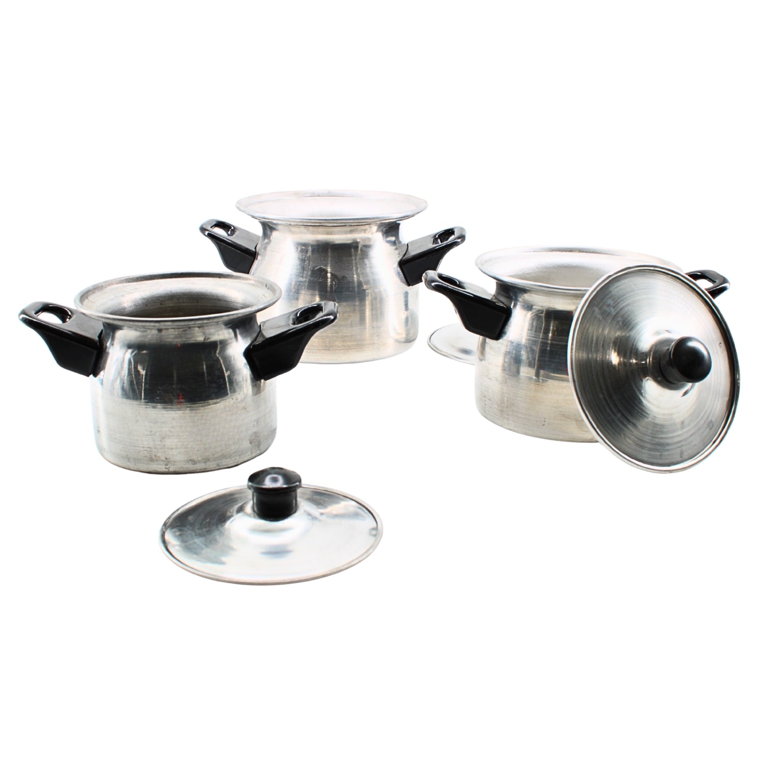 Set of 3 Aluminum Dual Handle Stock Pots with Lid – S/M/L | www.eladhamdist.com
