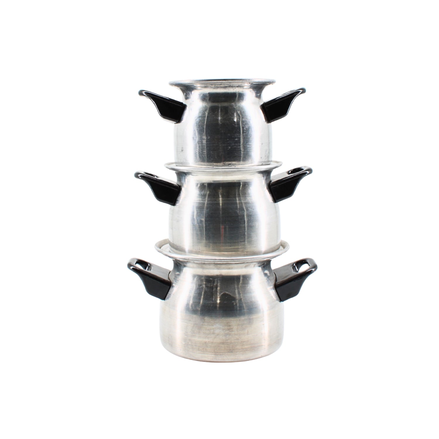 Set of 3 Aluminum Dual Handle Stock Pots with Lid – S/M/L | www.eladhamdist.com