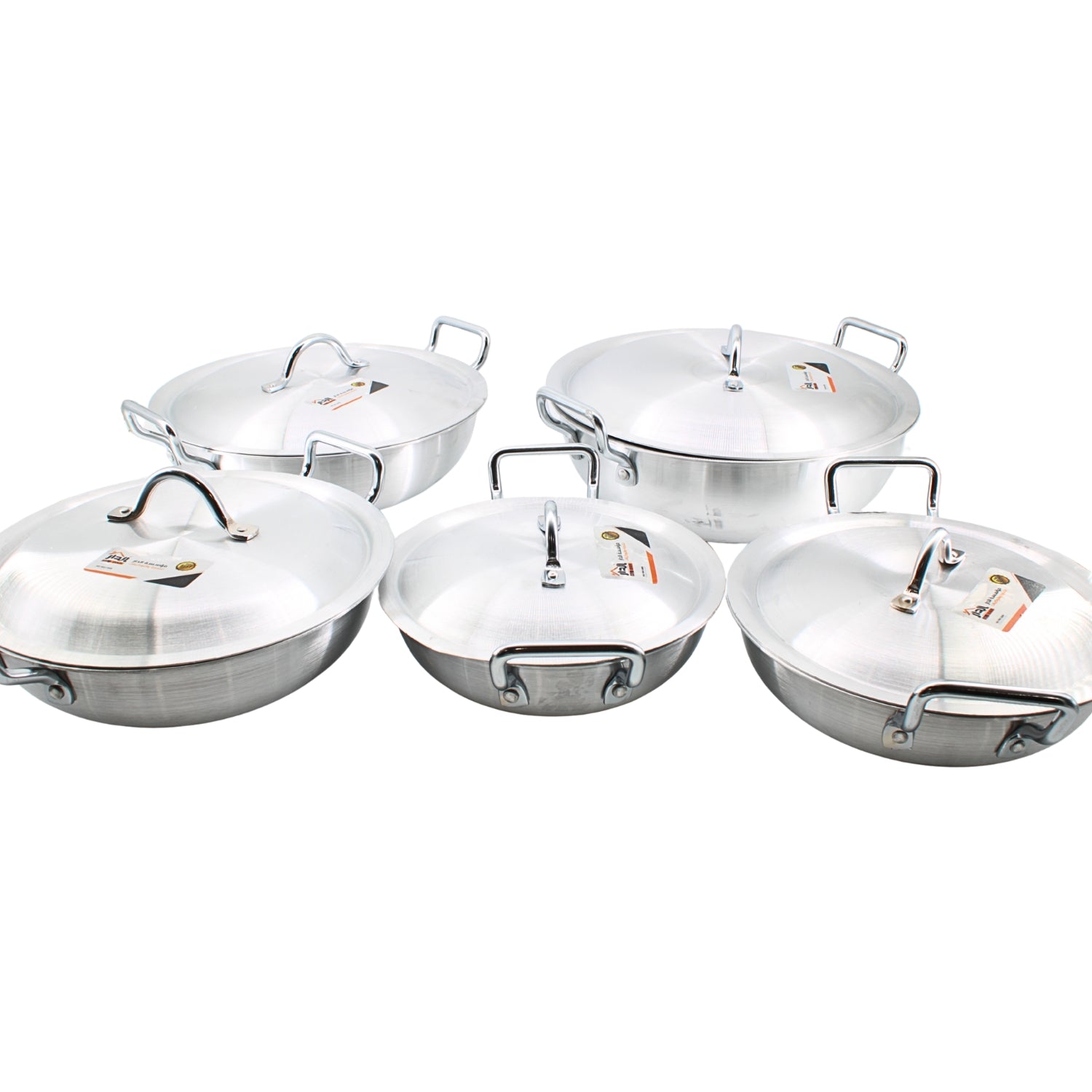 Set of 5 Stainless Steel Dual Handle Pots with Lids – XS to XL | www.eladhamdist.com