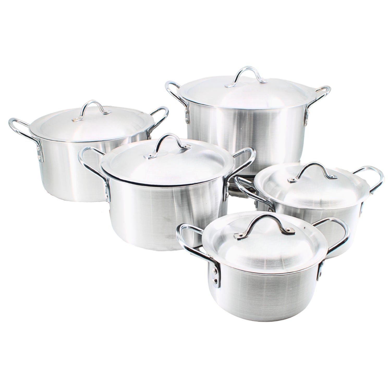 Set of 5 Stainless Steel Dual Handle Stock Pots – XS to XL | www.eladhamdist.com