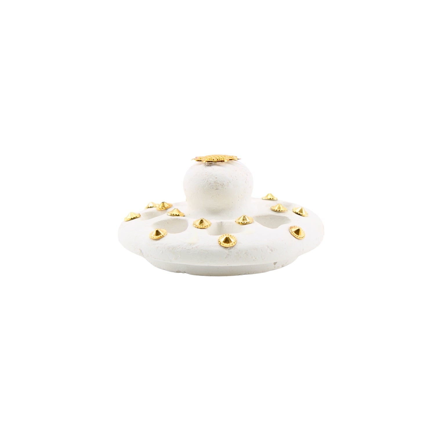 Small White-Gold Traditional Clay Incense Burner – Unique Designs | www.eladhamdist.com