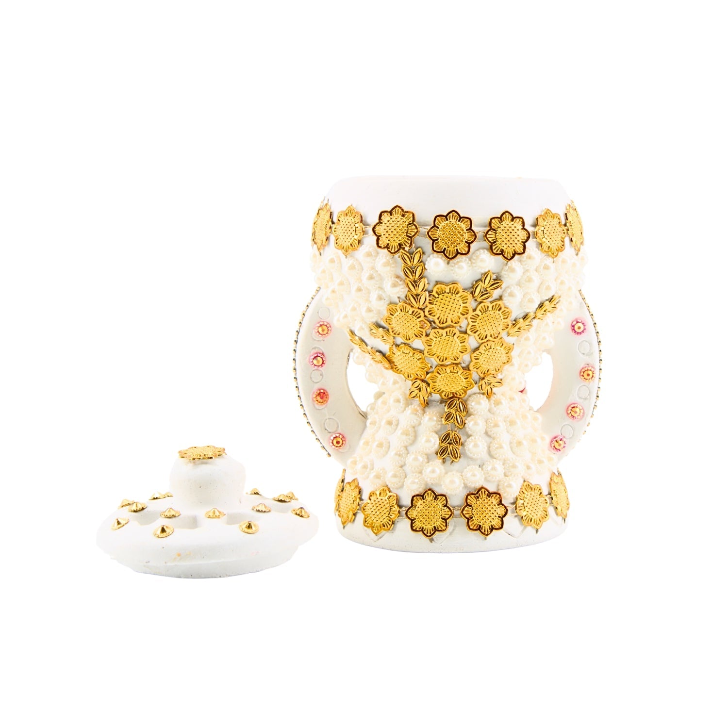 Small White-Gold Traditional Clay Incense Burner – Unique Designs | www.eladhamdist.com