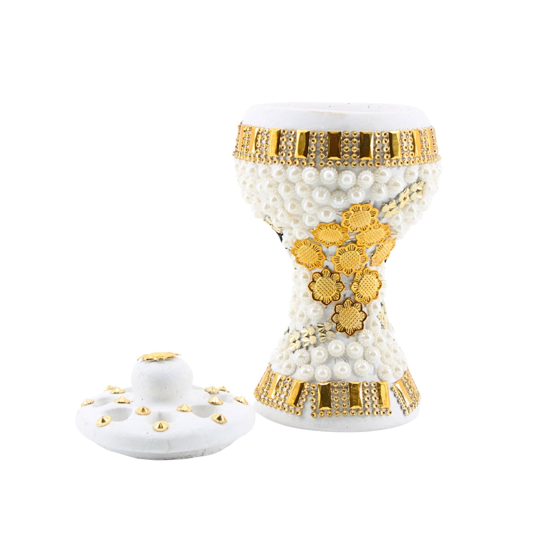 Small White-Gold Traditional Clay Incense Burner – Unique Designs | www.eladhamdist.com