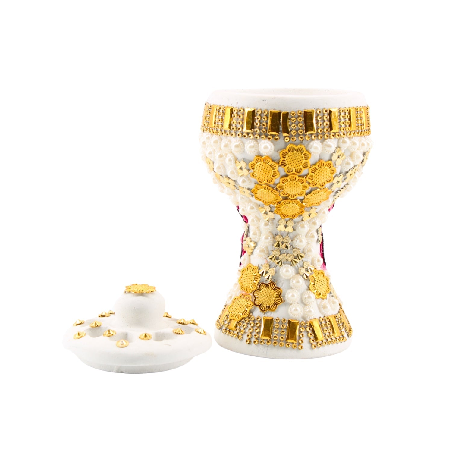 Small White-Gold Traditional Clay Incense Burner – Unique Designs | www.eladhamdist.com