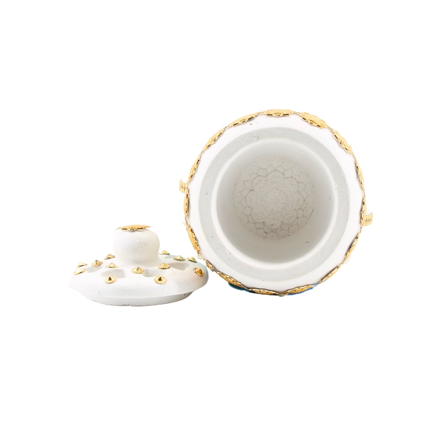 Small White-Gold Traditional Clay Incense Burner – Unique Designs | www.eladhamdist.com