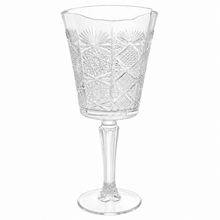 Clear Embossed Wine Goblet Glasses - Set of 6 Elegant Stemware
