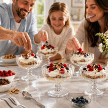 6-Piece Clear Footed Glass Dessert Bowl Set, 4.75 Inch