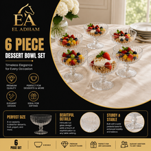 6-Piece Clear Footed Glass Dessert Bowl Set, 4.75 Inch