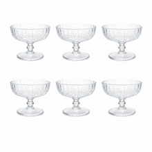 6-Piece Clear Footed Glass Dessert Bowl Set, 4.75 Inch