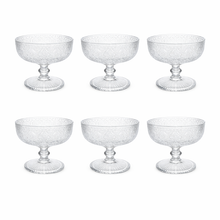 6-Piece Embossed Glass Dessert Bowl Set