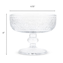 6-Piece Embossed Glass Dessert Bowl Set