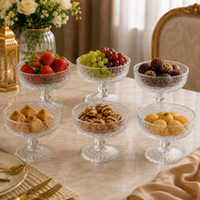 6-Piece Embossed Glass Dessert Bowl Set