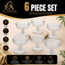 6-Piece Embossed Glass Dessert Bowl Set