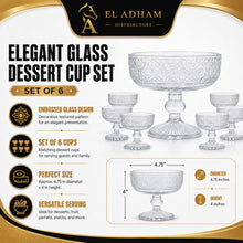 6-Piece Embossed Glass Dessert Bowl Set