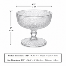 6-Piece Embossed Glass Dessert Bowl Set