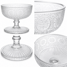 6-Piece Embossed Glass Dessert Bowl Set